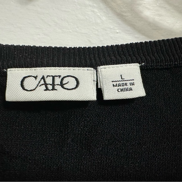 Women’s Cato Black Short Sleeve Sweater Size Large - Picture 2 of 4
